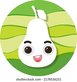 Fruto perecedero en la ilustración de fondo del círculo verde
