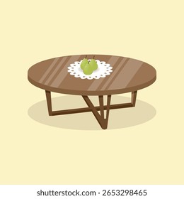 Vector de diseño de ilustración de fruta de pera en la mesa