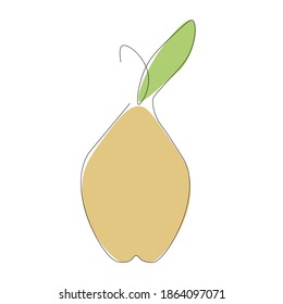 El fruto de la pera es de fondo blanco. Ilustración del vector