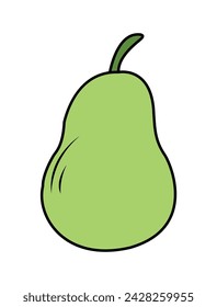 Un fruto de pera sobre fondo blanco