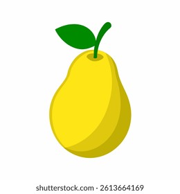 Pear fruit on white background