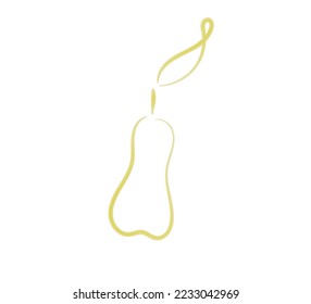 pear  fruit organic farm product, watercolor line vector