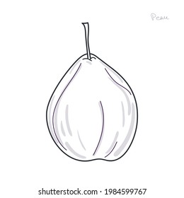 Pear Fruit Outline Vector Illustration