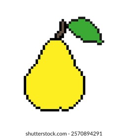 Pear fruit pixel art icon