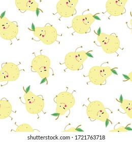 Pear Fruit Seamless Pattern Can Be Used For: Background, Wallpaper, Icon, And Others