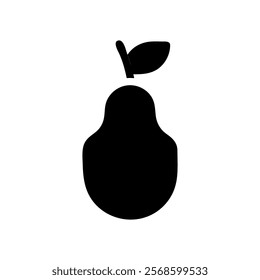 Pear fruit silhouette icon. Concept of healthy eating and diet.