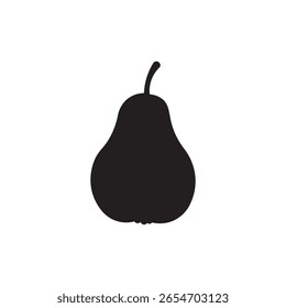 Diseño plano del Vector de la silueta de la fruta de pera en el fondo blanco.