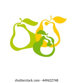 pear fruit simple decorative icon. vector illustration
