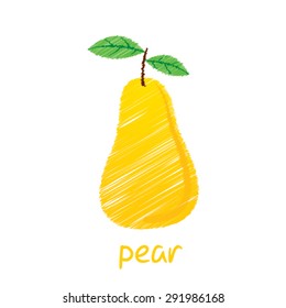 pear fruit, sketch design vector