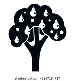 Pear fruit tree icon simple vector. Garden plant. Farm harvest