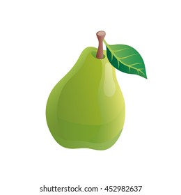 Pear fruit, vector icon isolated.