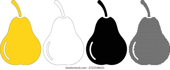 Conjunto de iconos de Vector de fruta de pera