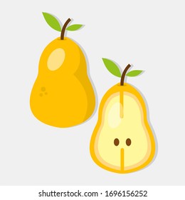 pear fruit vector illustration in flat style