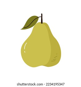ilustración vectorial de fruto de pera en un estilo de diseño plano