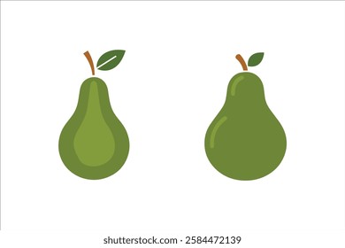 Pear fruit vector on white background. Pear fruit logo icon.