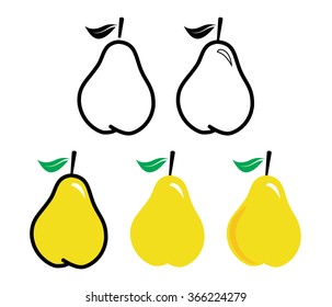Pear Fruit. Pear fruit vector on a white background.