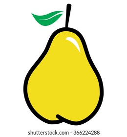 Pear Fruit. Pear fruit vector on a white background.
