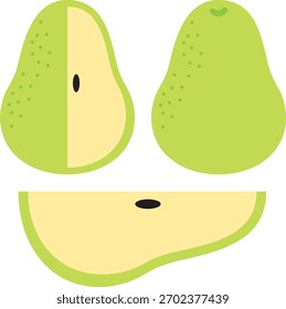 ilustração de conjunto de vetor de fruta de pera 