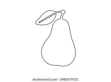 Pear fruits continuous one line drawing vector illustration