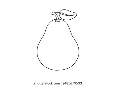 Pear fruits continuous one line drawing vector illustration