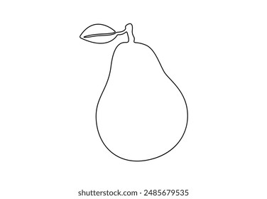 Ilustración vectorial de dibujo de una línea continua de frutos de pera
