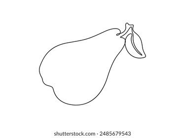 Pear fruits continuous one line drawing vector illustration