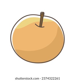 pear funky hand drawn fresh fruit cartoon illustration