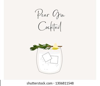 Pear Gin Cocktail minimal design