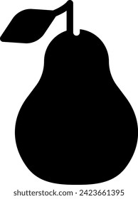 pear glyph icon illustration vector