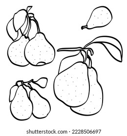 Pear graphic pattern.Illustration on white and colored background.Vector.