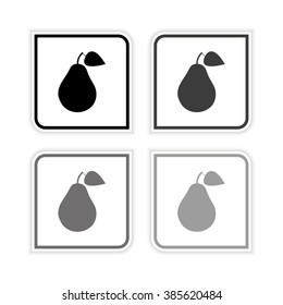 Pear  - grayscale vector icon