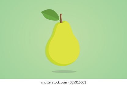 pear green isolated vector illustration  with green background