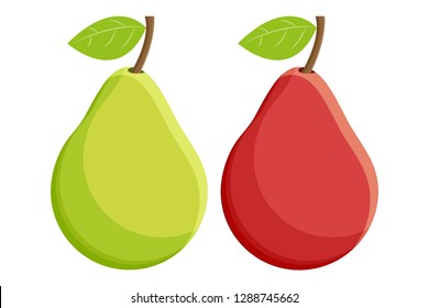Pear of green and red color.