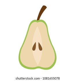 Pear half cut