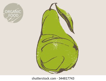 pear  hand draw sketch, vector
