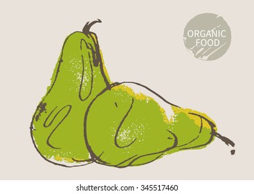 pear  hand draw sketch, vector