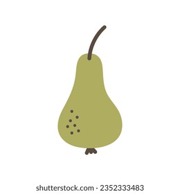 Pear hand drawn. Abstract shape fruit inspiration. Vector illustration, flat design