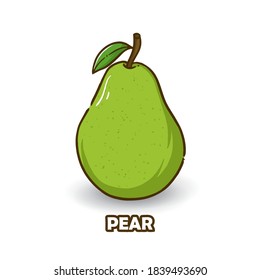 Pear hand drawn illustration isolated on white background.