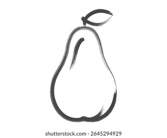 Pear hand drawn illustration. Natural organic fruit. Harvest, agriculture and farming symbol. Isolated vector image