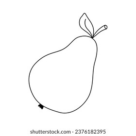 Pear hand drawn line icon, outline fruit vector sign, linear style pictogram isolated on white. Symbol, logo illustration. Editable stroke. Pixel perfect doodle graphics
