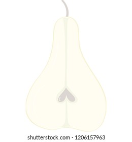 Pear hand drawn vector isolated on white background. Trendy pear in flat style for menu design, packaging template, app, ui, logo, backdrop and web site. Creative art design, vector illustration