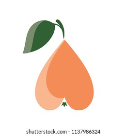 pear, heart, love, symbol, logo
