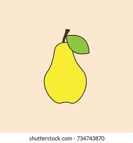 Pear Icon Autumn Fruit Harvest Concept Vector Illustration