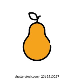 Pear Icon autumn vector stock illustration.