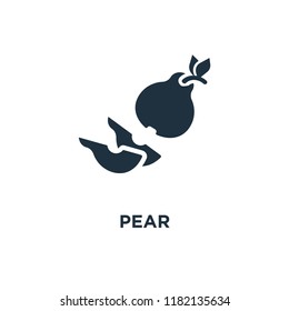 Pear icon. Black filled vector illustration. Pear symbol on white background. Can be used in web and mobile.