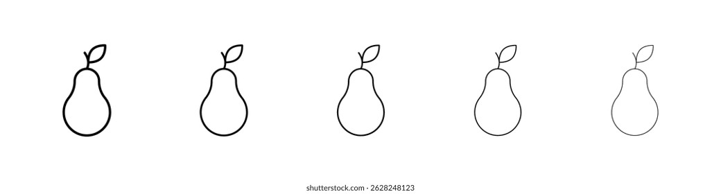 Pear icon in black. Vector illustration for graphic design