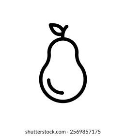 Pear icon Black and white outline vector