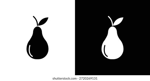 Ícone de pera. Ícone de design simples em preto e branco