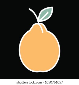 Pear icon. Cartoon Pear vector icon for web design isolated on black background