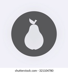 Pear icon in circle . Vector illustration